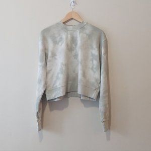 Jonathan Simkhai Tie Dye Cropped Sweatshirt in Eucalyptus Tie Dye Nwt